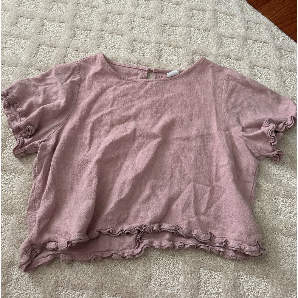 Pacsun ruffled cropped shirt size small